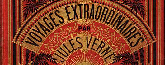 Couverture Voyages Extraordinaires par Jules Verne. Aventures du Capitaine Hatteras au pôle nord. Editions Hetzel.